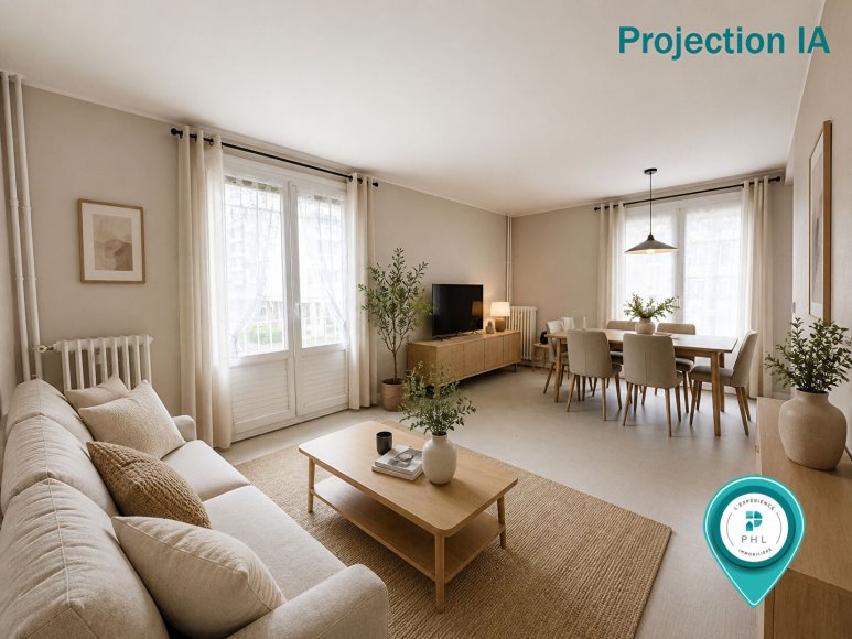 A HEROUVILLE SAINT CLAIR, QUARTIER BELLES PORTES, APPARTEMENT 3 PIECES A RÉNOVER DE 75 M² AVEC CAVE - PHL Immobilier